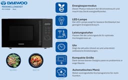 Magnetron Oven - Keuken Apparaat - Snel Opwarmen - Automatische Programma's - 20 Liter - Zwart — thumbnail 4
