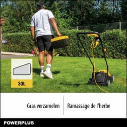 Grasmaaier elektrisch compact met opvangbak verstelbare maaihoogte 1300W motor maaibreedte 32 cm voor kleine gazons — thumbnail 2