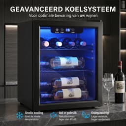 Sello mini koelkast – wijnkoelkast – frigo – temperatuur 4° tot 16°C – omkeerbare deur – L43 × B41,5 × H57,5 cm – 48 liter — thumbnail 5
