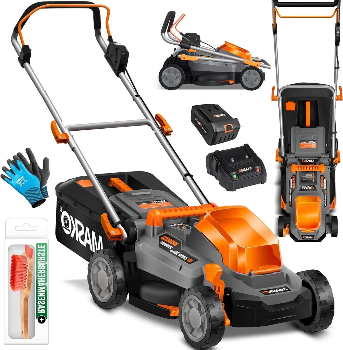 Accugrasmaaier - Draadloze maaier - Gazon onderhoud - Twin-Power accu - 33 cm maaibreedte - Zwart — afbeelding 1