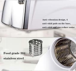 Elektrische Kaasrasp - Groente Versnipperaar - Snel Salade Maken - 300W Krachtige Motor - 45 x 24 x 28 cm — thumbnail 5