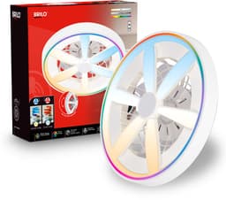 BRIlONER Air - Plafondventilator met RGB verlichting - plafondventilator dimbaar - ventilator lamp 5 snelheden - zomer- en wintermodus - RGB & CCT - Ø48cm - wit — thumbnail 1