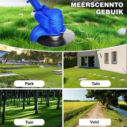 Accu-Grasmaaier met 21V Accu, Bosmaaier, Elektrische Grasmaaier met 2 Accu’s, Trimmer, Tuin-, Gazon- en Onkruidtrimmer, Elektrische Trimmer, Tuinkantensnijder Voor Tuin en Erf — thumbnail 5