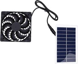 Zonne Ventilator - Afzuigventilator - Luchtcirculatie Buiten - Energiezuinig Zonnepaneel - 21x15x4 cm - Zwart — thumbnail 3