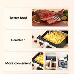 Airfryer met Lade - Olievrije Friteuse - Gezond Frituren - 6 Slimme Programma's - 4 Liter - Wit Groen — thumbnail 3