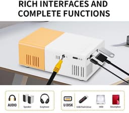 SnelShoppen - Draagbare Mini-Projector 1080p, 6000 lm, Intelligente Helderheid, Voor Thuisbioscoop, Reizen, Vergaderingen, Games, Automatische Correct — thumbnail 2