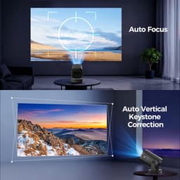 SnelShoppen - Mini Projector 4K Native 1080P Draagbare Projector met Android, Autofocus, Keystone-correctie, WiFi 6, Bluetooth 5.4, 5W Luidspreker, 18 — thumbnail 3