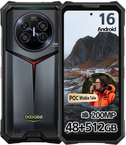 Robuuste Smartphone - DOOGEE V50 - 5G LET - 6,78" - 48GB RAM - 512GB ROM - 11000 mAh 66W - Android 16 - 200MP hoofdcamera met groothoeklens en macrolens - Bluetooth Walkie Talkie, POC - NFC GPS - Zwart — thumbnail 1