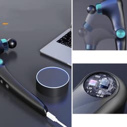 Opvouwbaar Massagepistool Voor Diepe Weefselmassage Met 10 Opzetstukken En Warmtefunctie - Oplaadbare 1500 mAh Batterij Fluisterstil Ergonomische Handgreep - Verlichting Van Spierpijn in Het Hele Lichaam — thumbnail 4