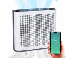 Luchtreiniger Premium met App - CADR 450 m³/u - Air Purifier XL - Luchtreinigers met HEPA Filter en Ionisator - Werkt tegen Huisstofmijt, Hooikoorts, Allergie - Silvergear