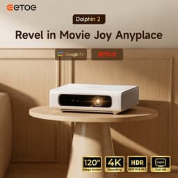 ETOE Dolphin 2 Smart Beamer met Google TV | Draagbare Laser Beamer Full HD 1080P, 800 ANSI Lumen, WiFi Bluetooth, Auto Focus & Keystone, Dolby Audio, Tot 120 Inch — thumbnail 2