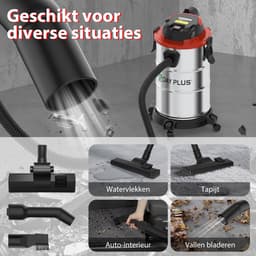 Nat- en Droogzuiger 18L RVS Industriële Stofzuiger - Veelzijdig Bouwstofzuiger Roestbestendig met Oververhittingsbeveiliging, voor Garage, Werkplaats, Huis en Auto Reinigen — thumbnail 3