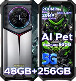 DOOGEE V50 5G - Robuuste Smartphone - 48GB RAM + 256GB ROM / 2TB TF - Android 16 - Dimensity 8300 - 11000mAh/66W - RGB sfeerlicht- 6.78 inch FHD+ &120HZ - 200MP + 32MP -NFC - Face ID - Gemini AI - WIFI6E - Vingerafdrukherkenning - GPS - Zilver — thumbnail 1