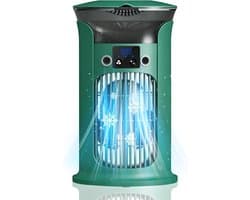 Mobiele Airco - 3-in-1 - 400ml - Kleine Airconditioning zonder Afvoer Slang - Draagbare Ventilator - 50 dB - 3 Functies & Snelheden - 90° Oscillatie - Luchtbevochtiger - Slaapkamer Kantoor Woonkamer - Blauw