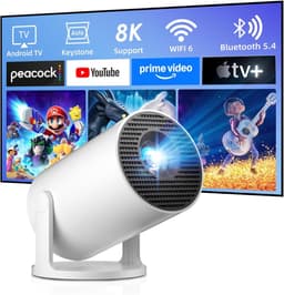 QORA® Draagbare beamer - Beamer - Projector - Mini Beamer - Wit - 11cm x 11cm x 17cm — thumbnail 1