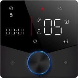 Slimme Thermostaat - Temperatuurregelaar App - Energie Besparen - 7-Daags Programma - Inbouw Paneel - Zwart — thumbnail 1
