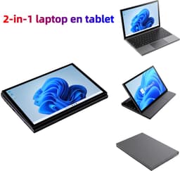 2-in-1 Laptop 10.95" Touchscreen, Intel Core i5-1240P, 16GB RAM (uitbreidbaar tot 32GB), 1TB SSD (tot 2TB), Gezichtsherkenning, Wi-Fi 6, Metal+Leerlook Behuizing, Draagbaar 1.25kg – Windows 11 — thumbnail 1