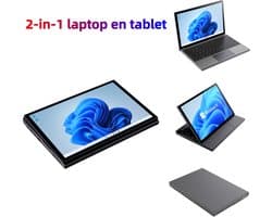 2-in-1 Laptop 10.95" Touchscreen, Intel Core i5-1240P, 16GB RAM (uitbreidbaar tot 32GB), 1TB SSD (tot 2TB), Gezichtsherkenning, Wi-Fi 6, Metal+Leerlook Behuizing, Draagbaar 1.25kg – Windows 11