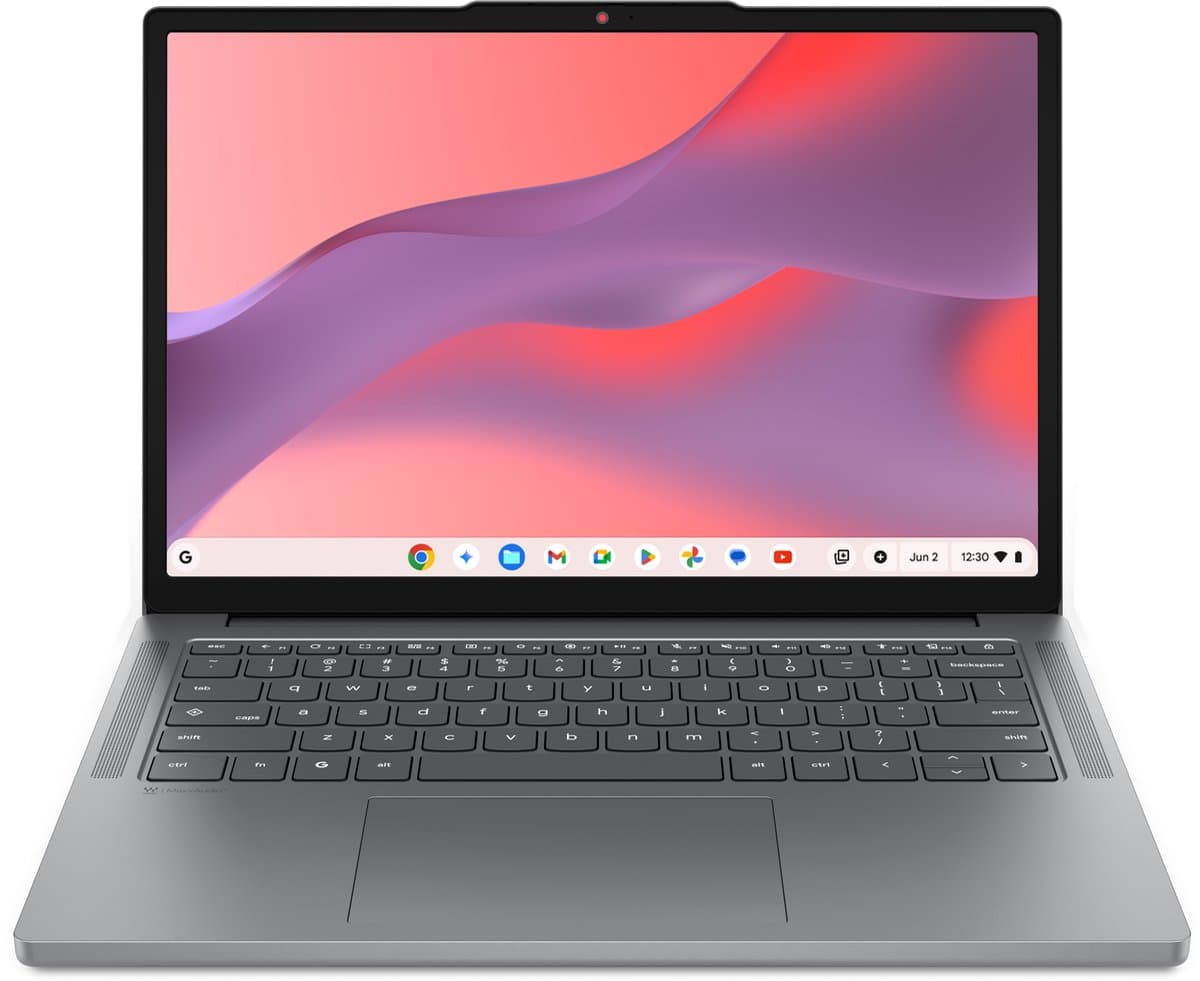 Lenovo Chrome 14M8911 MediaTek Kompanio 540 Chromebook 35,6 cm (14") WUXGA 8 GB LPDDR5x-SDRAM 128 GB UFS Wi-Fi 6E (802.11ax) ChromeOS Engels Grijs — afbeelding 1