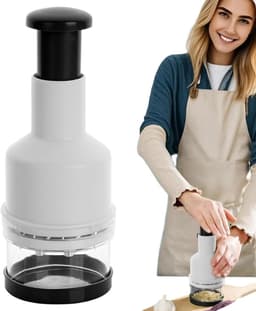 Groente Hakker - Keukenmachine - Snel Ingrediënten Verwerken - Innovatieve Bladopstelling - 7.5x22.5 cm - Zwart Wit — thumbnail 1