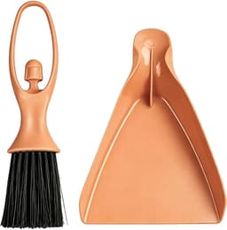 Handveger en veegschep - Mini bezem set - Snel opruimen - Stevig PP materiaal - 24 x 12 cm - Grijs — thumbnail 1