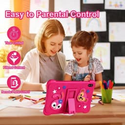 SnelShoppen - 8 Inch Kids Tablet 128GB Android 11.0 met 6GB RAM, Parental Control, 4000mAh, Bluetooth, WiFi, Onderwijs Tablet in Roze, Perfect voor Ki — thumbnail 4