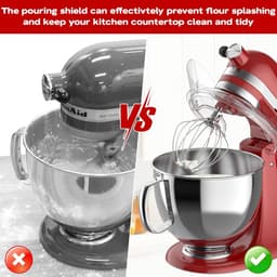 SnelShoppen - Splash Guard voor Keukenmachine 4.5 en 5-quart Tilt-Head, Perfecte Deksel voor Keukenmixers, Transparant, RVS, Glas en Keramiek, Vaatwas — thumbnail 4
