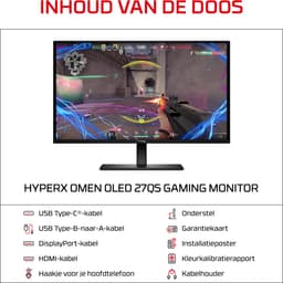 HyperX OMEN OLED 27qs Gaming Monitor - 27 Inch QHD - 500Hz - QD-OLED - 0,03ms - USB-C - KVM Switch - aRGB verlichting — thumbnail 2