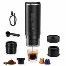 ITRONIQ Draagbare Espressomachine Met Accu - Draadloze Mini Koffiemachine 15 Bar - Voor Nespresso Capsules&Gemalen Koffie - Zwart — thumbnail 1