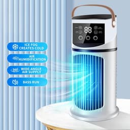 Ventilator - Ventilator staand - Stille ventilator slaapkamer - USB-luchtkoeler - Krachtige sproeiventilator - Bureauventilator - Met timerfunctie - 27*15,5*15,5 cm - Wit - ABS — thumbnail 5