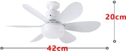 KZQ Plafondventilator - Wit Mat - Incl 15W Lamp - Licht Apart Schakelbaar - Afstandsbediening - Dimbaar - Traploos Instelbare Lichtkleur - Nachtlampje - 3 Snelheden - 1 Stuk — thumbnail 2