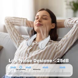 Nekventilator, draagbare stille nekventilator met 5000 mAh batterij, USB oplaadbaar, verstelbaar, 3 snelheden — thumbnail 2