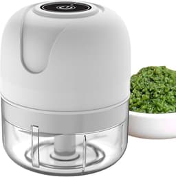 Elektrische Groentesnijder - Keukenmolen Hakker - Snel Ingrediënten Verwerken - Draadloos USB Oplaadbaar - 250 ml Inhoud - Wit — thumbnail 1