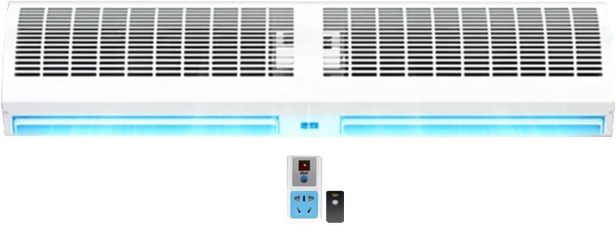 Afstandsbediening Wandventilator - Luchtgordijn Ventilator - Luchtstromen Creëren - Volledig Metalen Behuizing - 100cm - Wit — afbeelding 1