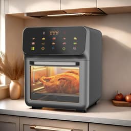 Combi Oven - Heteluchtfriteuse Bakapparaat - Multifunctioneel Koken - Dubbele Temperatuurregeling - 15 Liter Capaciteit - Zwart — thumbnail 4
