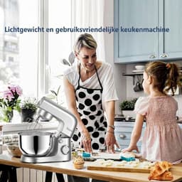 SP® Deegmachine - Kneedmachine - Mixer met Kneedhaak - Zilver - 37cm x 24cm x 32cm — thumbnail 5