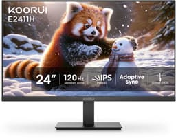 KOORUI E2411H 24" Monitor – 120Hz – FHD 1920×1080 – IPS – 99% sRGB – 178° Kijkhoek – VESA 100×100 – HDMI & VGA – Zwart — thumbnail 1