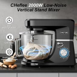 Keukenmachine - Mixer Foodprocessor - Bakken en Koken - Krachtige 2000W Motor - 7.2L Kom - Zwart — thumbnail 5