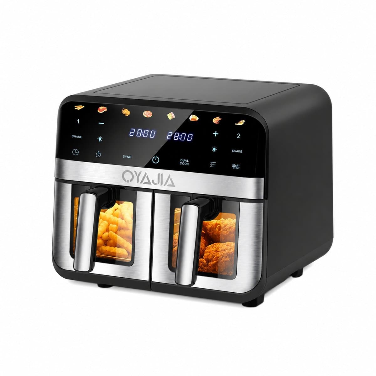 Lamor Airfryer - Heteluchtfriteuse - Heteluchtoven - Dubbele kookzones - Totale inhoud 11,5 liter - 80 °C tot 200 °C - LED touch — afbeelding 1