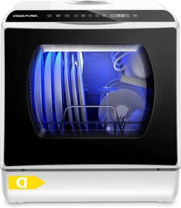 Tafelblad Vaatwasser - Compacte Afwasser - Keuken Reinigen - 6 Programma's - 4 Personen - Wit en Zwart — thumbnail 1