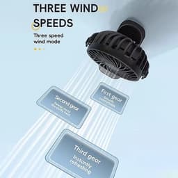Clip-functie Ventilator Oplaadbaar met 3 Snelheden en Windinstelling - Uitgerust met een 500mAh Lithiumbatterij - Lange Batterijduur, 720° Draaibare Hangende Clipventilator - Geschikt voor Meerdere Scenario's, waaronder Kinderwagens, Kantoren etc. — thumbnail 3