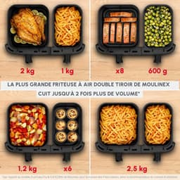 Airfryer Dubbele Mand - Heteluchtfriteuse XXL - Grote Maaltijden Bereiden - Synchroon Koken - 11 Liter Capaciteit - Zwart — thumbnail 3