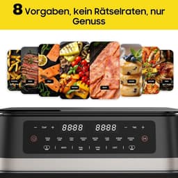 Hete Lucht Frituurpan - Dubbele Kamer - Gezond Koken - Afneembaar Tussenschot - 11 Liter XXL - Zwart — thumbnail 3