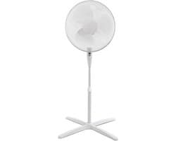 Staande ventilator - Vloerkoeler - Zomerse verkoeling - Verstelbare hoogte - 40 cm - Wit