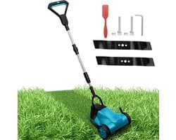 Accu Grasmaaier - Kleine Grasmaaier - Gazon Onderhoud - Borstelmotor - 21 cm - Blauw