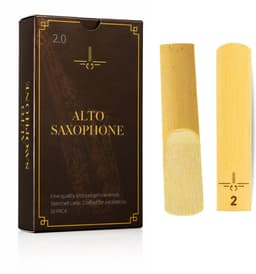 2.0 Alt Saxofoon Rietjes – Set van 10 – Rieten voor Altsaxofoon – Sterkte 2.0 – Natuurlijk Bamboe — thumbnail 2
