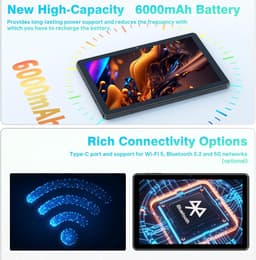 SnelShoppen - Tablet 10 Inch met 18GB RAM + 128GB ROM, Android 15, Octa-Core T30, WiFi 5, 1TB Expandable, 6000mAh, Dual Camera, GPS — thumbnail 5