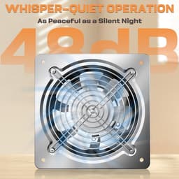 Afzuigventilator 200 mm – Stille Badkamerventilator – 980 m³/u Luchtafvoer – RVS – Wand- en Plafondmontage – 7 Bladen — thumbnail 4