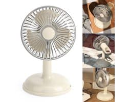 Vintage Dailygoody Ventilator - Lichtgeel USB-Oplaadbaar
