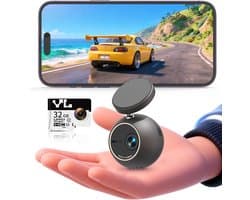 Thijox - Dashcam 2K met Spraakbesturing, Mini-Kogelfrontcamera, 360° Draaibare Houder, 32 GB SD-kaart, Wifi & App, G-sensor, NightEagle Engine, 24-uur